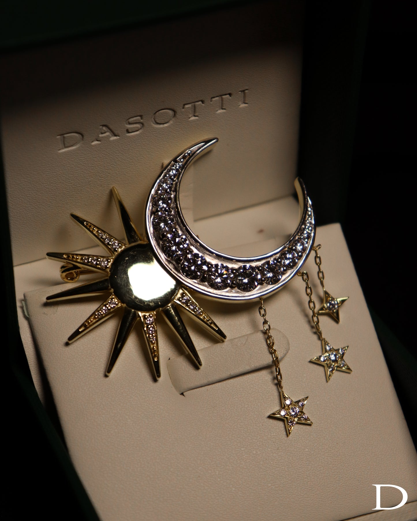 SUN MOON BROOCH